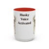 15oz Funny Siberian Husky Mug, Red, front view