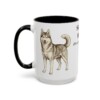 15oz Siberian Husky Latin Mug, Black, left side view