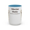 15oz Siberian Husky Latin Mug, Light Blue, front view