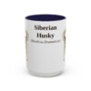 15oz Siberian Husky Latin Mug, Navy, front view
