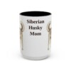 15oz Siberian Husky Dog Mom Mug, Black, front view