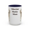 15oz Siberian Husky Dog Mom Mug, Navy, front view
