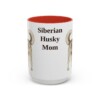 15oz Siberian Husky Dog Mom Mug, Red, front view