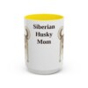 15oz Siberian Husky Dog Mom Mug, Yellow, front view