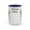 15oz Siberian Husky Mug, Navy, front view
