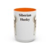 15oz Siberian Husky Mug, Orange, front view