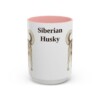15oz Siberian Husky Mug, Pink, front view