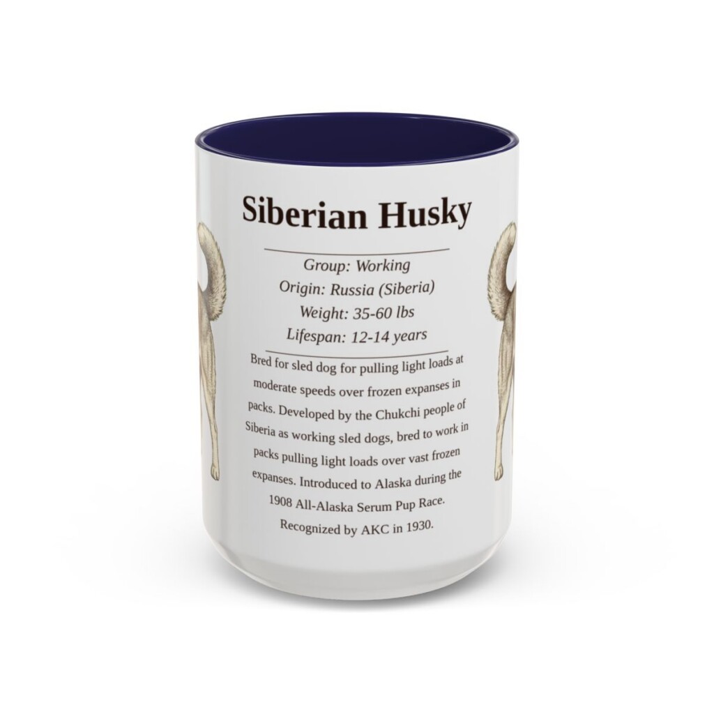 15oz-siberian-husky-mug-writeup-navy 15oz Siberian Husky Mug, Navy, front view