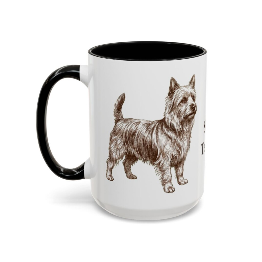 15oz Silky Terrier Mug, Black, left side view