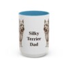 15oz Silky Terrier Dog Dad Mug, Light Blue, front view