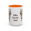15oz Silky Terrier Dog Dad Mug, Orange, front view