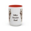 15oz Silky Terrier Dog Dad Mug, Red, front view