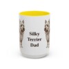 15oz Silky Terrier Dog Dad Mug, Yellow, front view