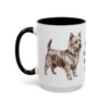 15oz Funny Silky Terrier Mug, Black, left side view