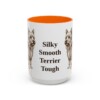 15oz Funny Silky Terrier Mug, Orange, front view