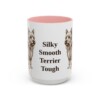 15oz Funny Silky Terrier Mug, Pink, front view