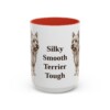 15oz Funny Silky Terrier Mug, Red, front view