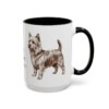 15oz Silky Terrier Latin Mug, Black, right side view