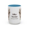 15oz Silky Terrier Latin Mug, Light Blue, front view