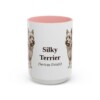 15oz Silky Terrier Latin Mug, Pink, front view