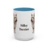 15oz Silky Terrier Mug, Light Blue, front view