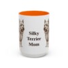 15oz-silky-terrier-mug-mom-orange 15oz Silky Terrier Dog Mom Mug, Orange, front view
