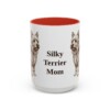 15oz-silky-terrier-mug-mom-red 15oz Silky Terrier Dog Mom Mug, Red, front view
