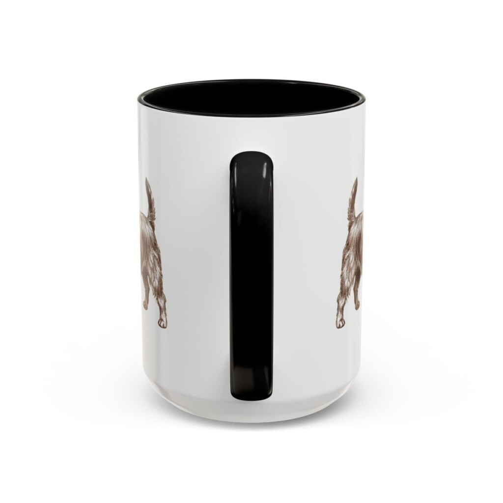 15oz Silky Terrier Mug, Black, back view