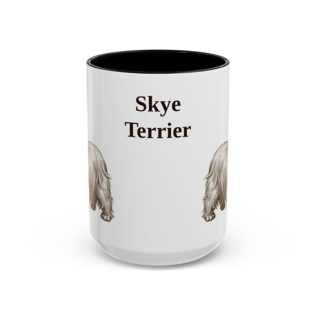 15oz Skye Terrier Mug, Black, front view