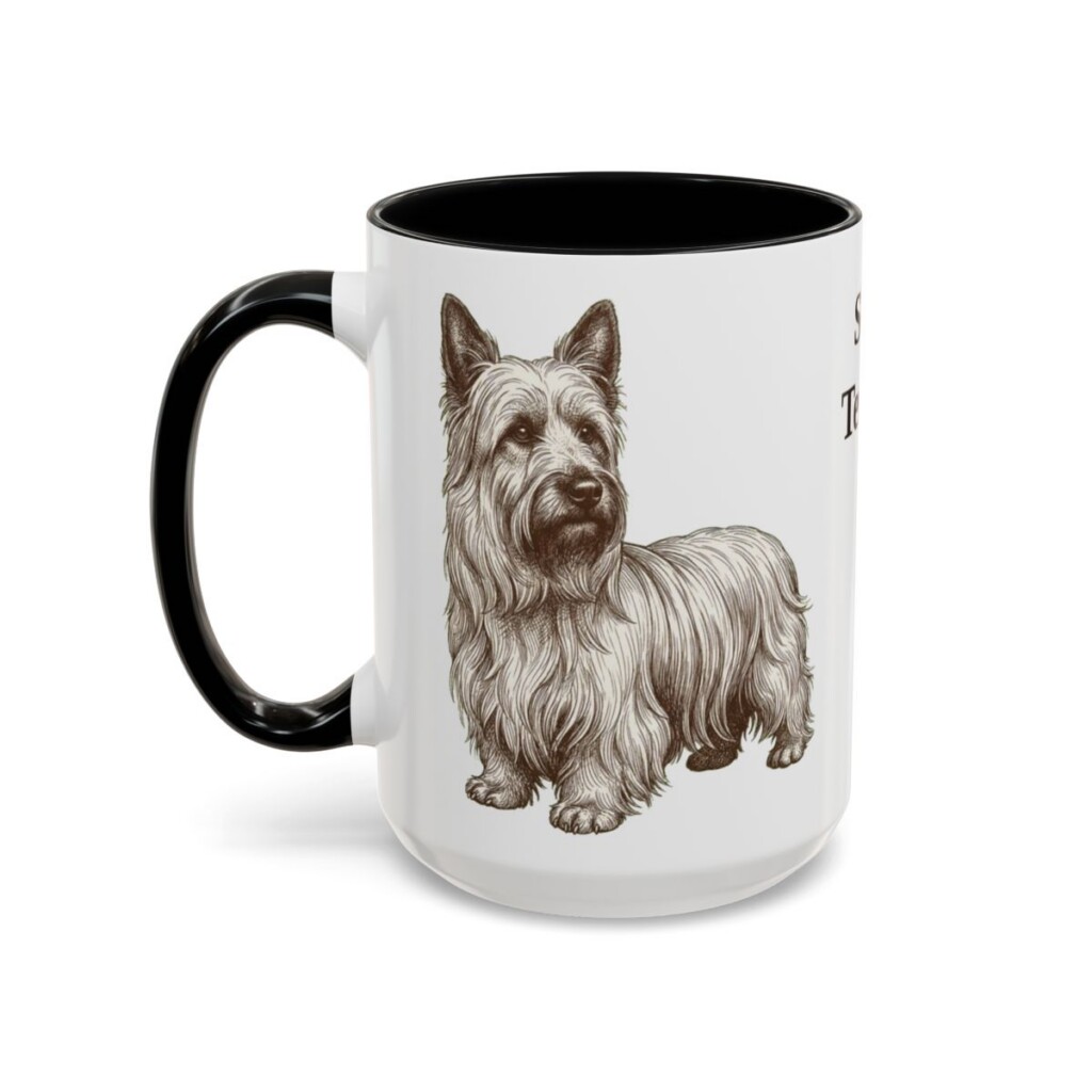 15oz Skye Terrier Mug, Black, left side view