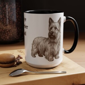 15oz-skye-terrier-mug-dad-black 15oz Skye Terrier Dog Dad Mug, Black, lifestyle photo