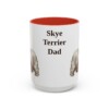 15oz Skye Terrier Dog Dad Mug, Red, front view