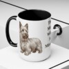 15oz Funny Skye Terrier Mug, Black, lifestyle photo