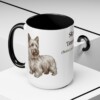 15oz Skye Terrier Latin Mug, Black, lifestyle photo