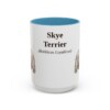 15oz Skye Terrier Latin Mug, Light Blue, front view