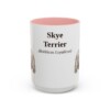 15oz Skye Terrier Latin Mug, Pink, front view