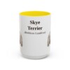 15oz Skye Terrier Latin Mug, Yellow, front view