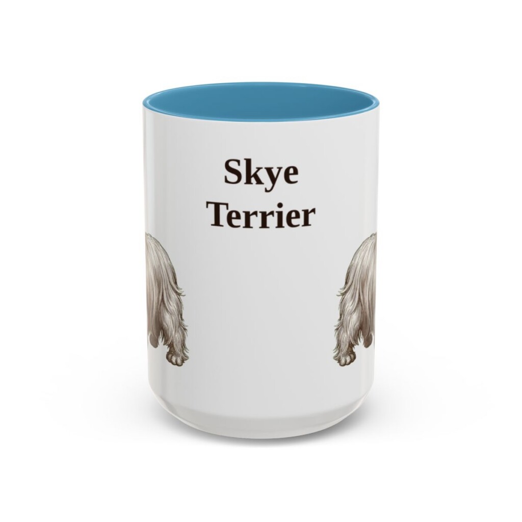 15oz Skye Terrier Mug, Light Blue, front view