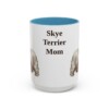 15oz Skye Terrier Dog Mom Mug, Light Blue, front view