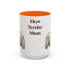 15oz Skye Terrier Dog Mom Mug, Orange, front view
