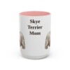 15oz Skye Terrier Dog Mom Mug, Pink, front view