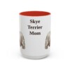 15oz Skye Terrier Dog Mom Mug, Red, front view
