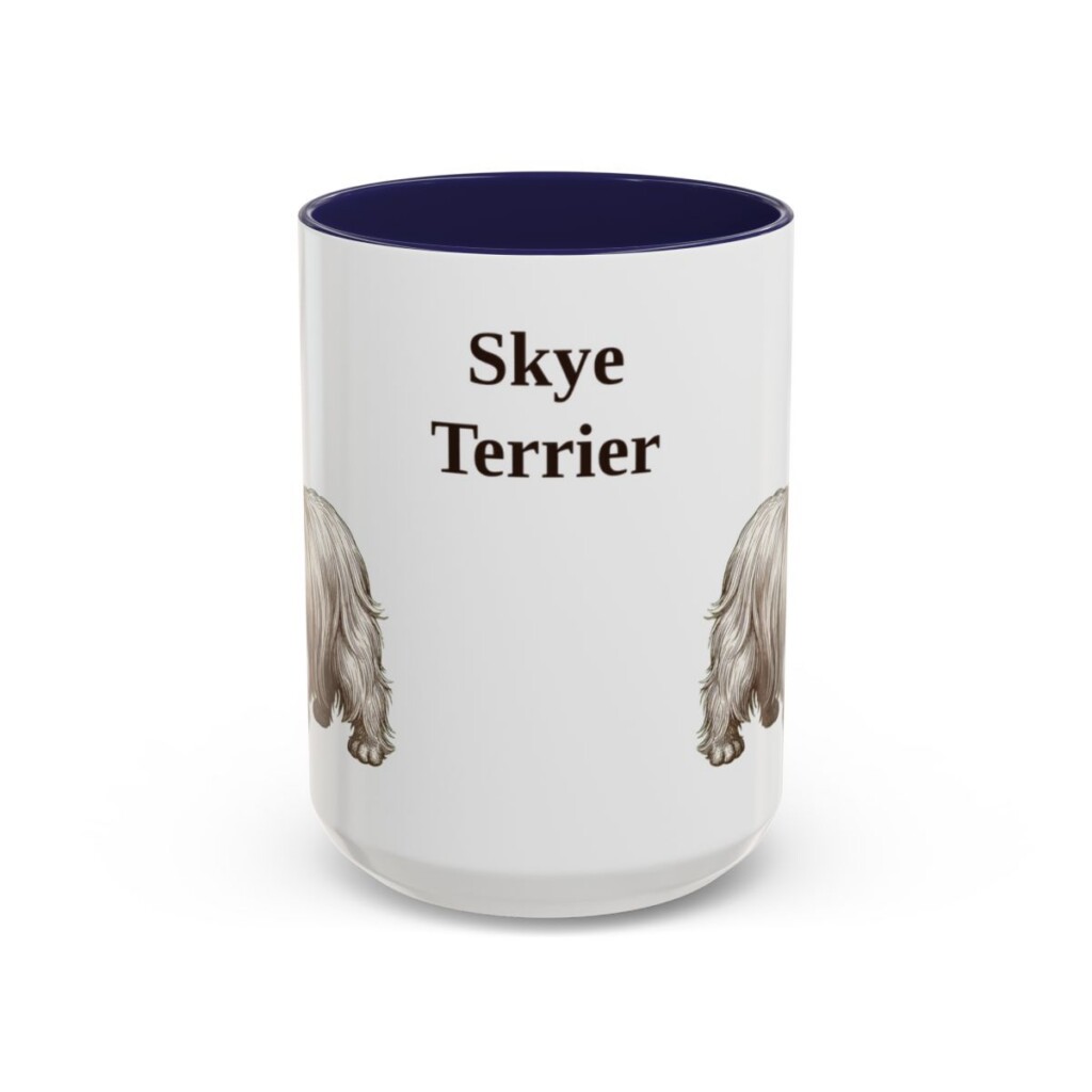 15oz Skye Terrier Mug, Navy, front view