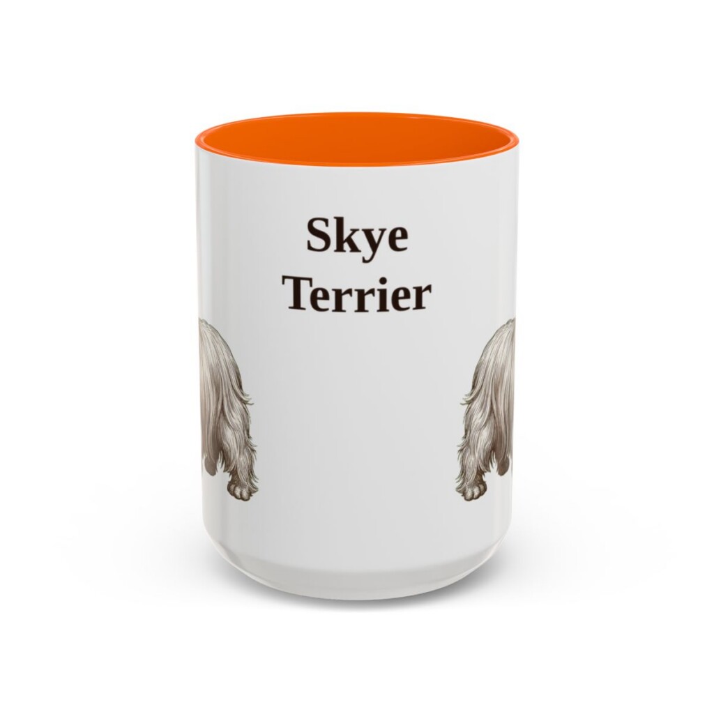 15oz Skye Terrier Mug, Orange, front view