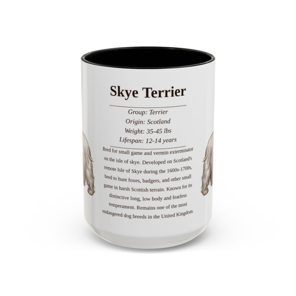 15oz Skye Terrier Mug, Black, front view
