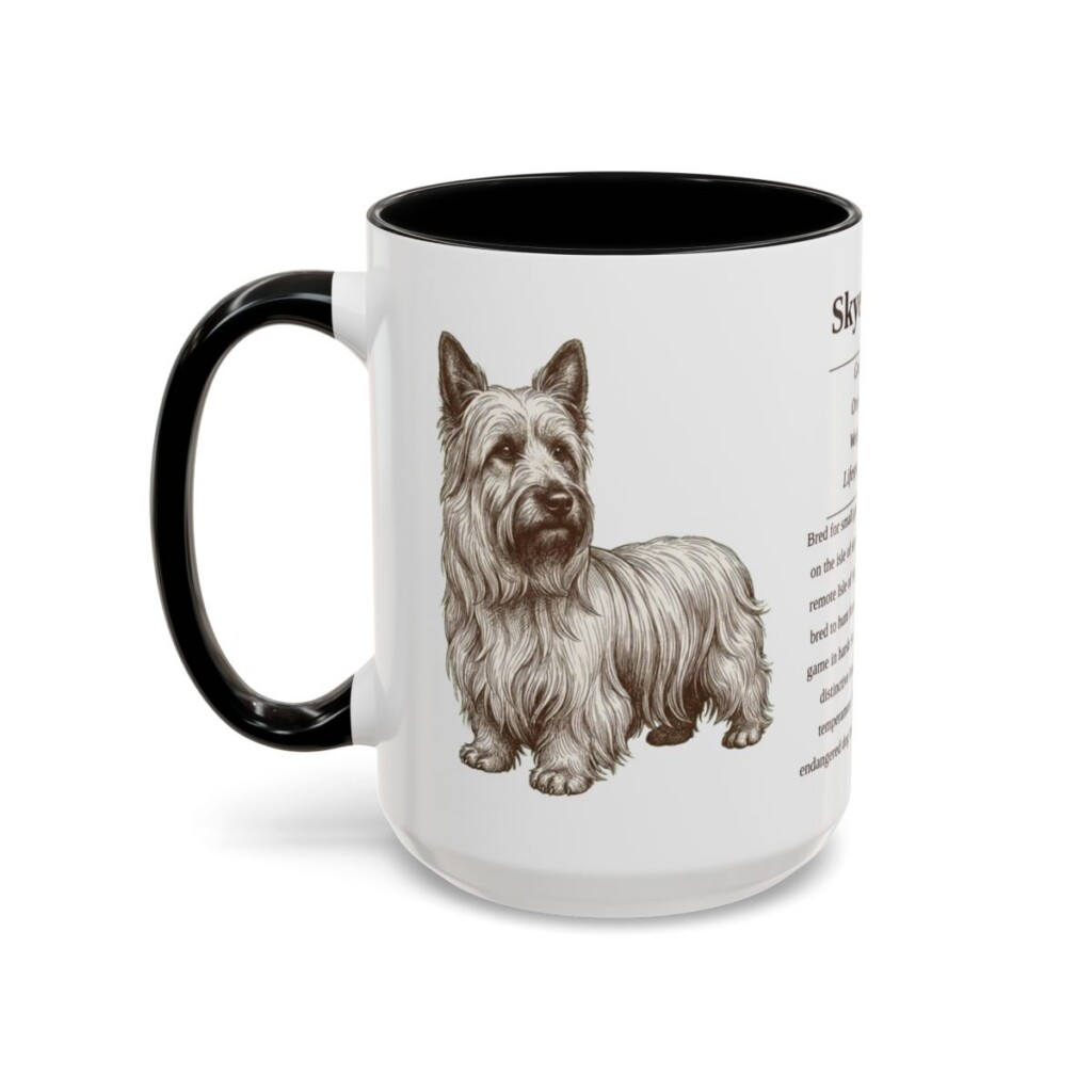 15oz Skye Terrier Mug, Black, left side view