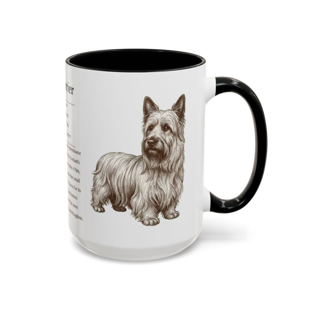 15oz Skye Terrier Mug, Black, right side view