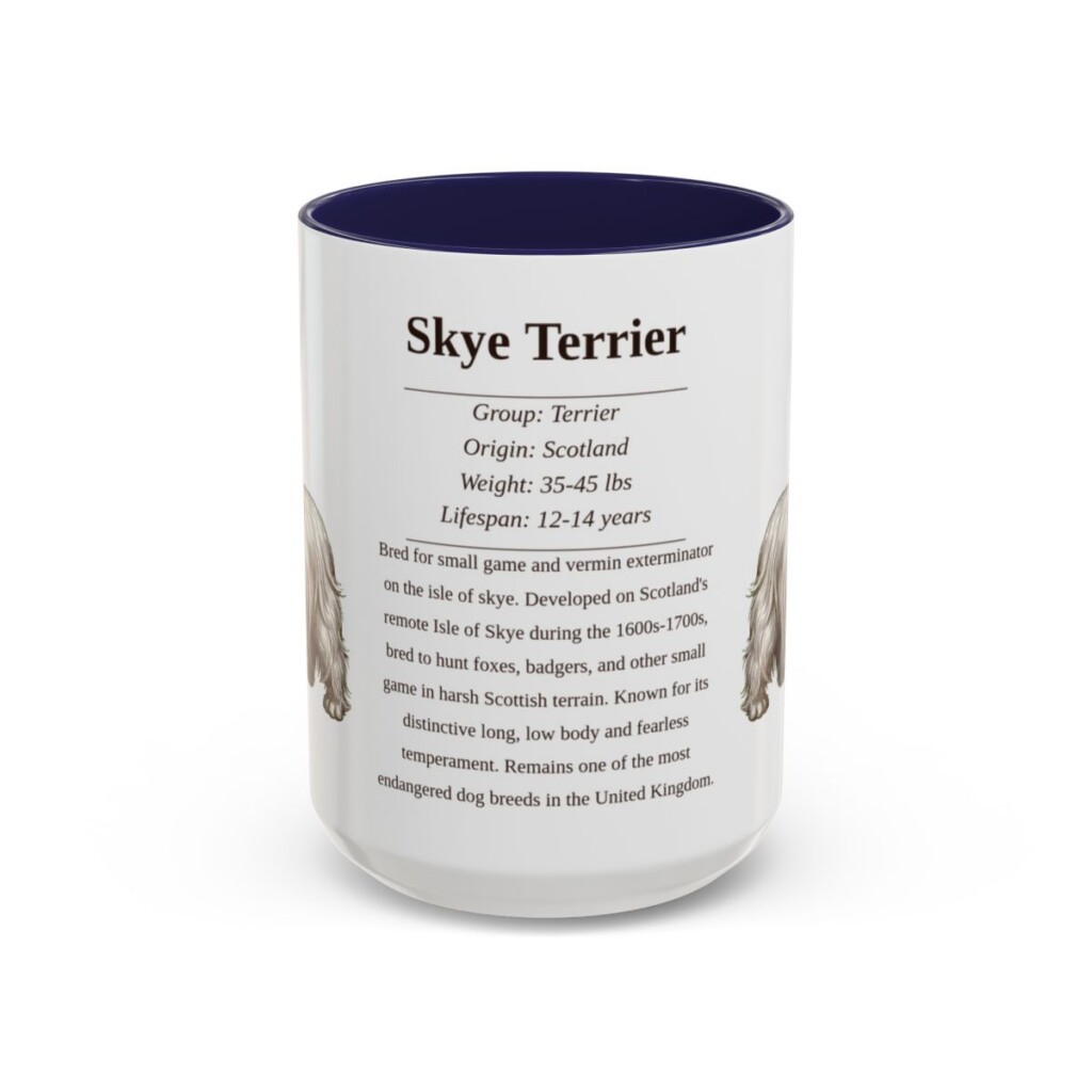 15oz Skye Terrier Mug, Navy, front view