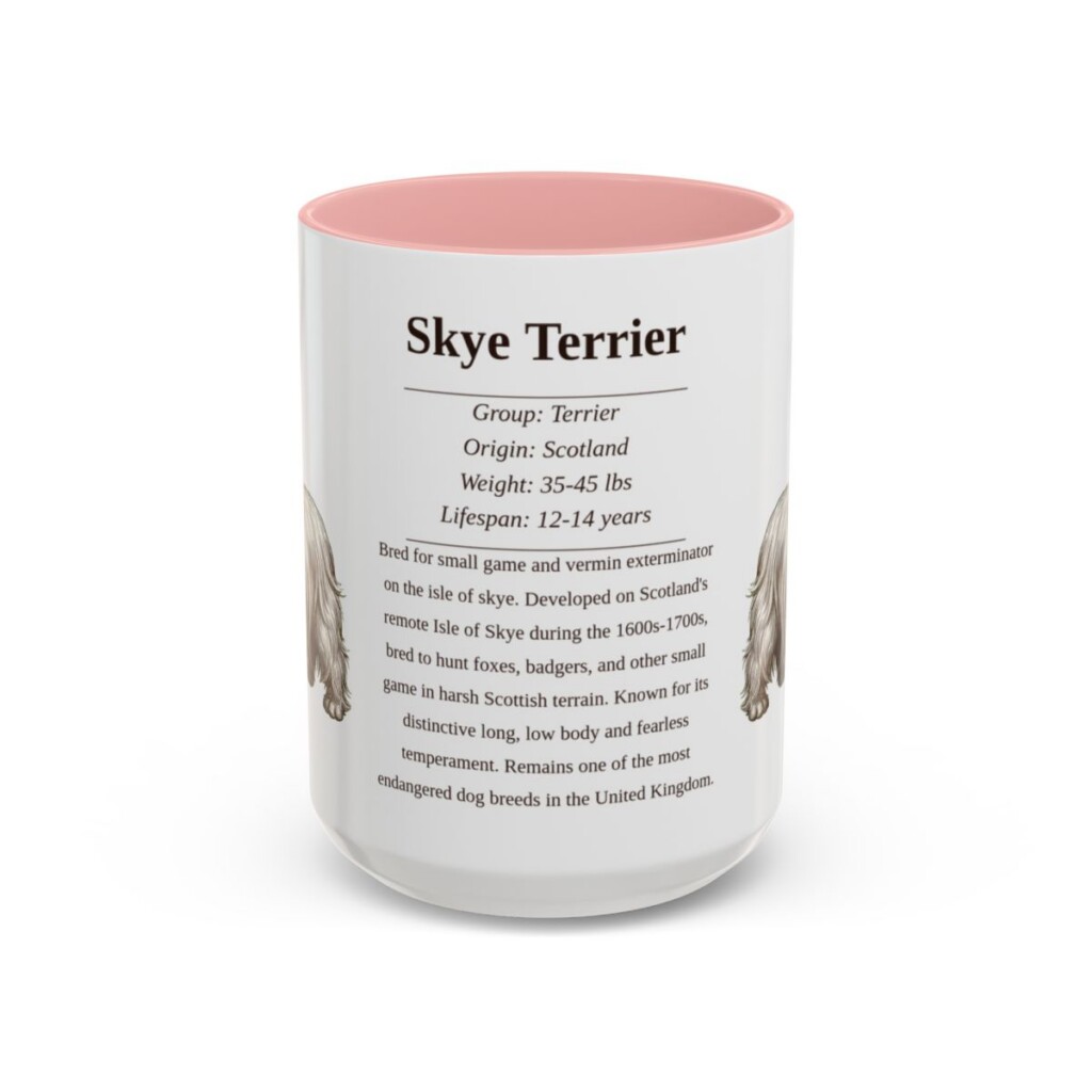 15oz Skye Terrier Mug, Pink, front view