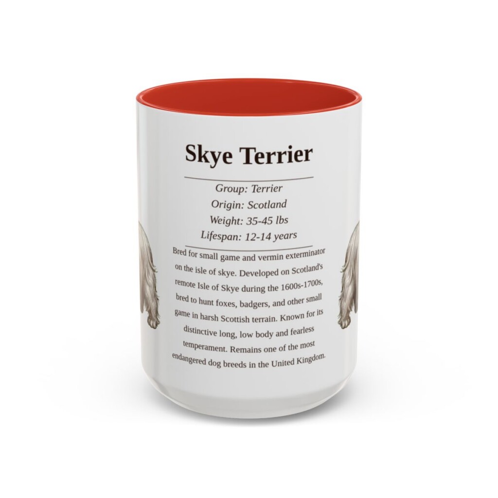 15oz Skye Terrier Mug, Red, front view